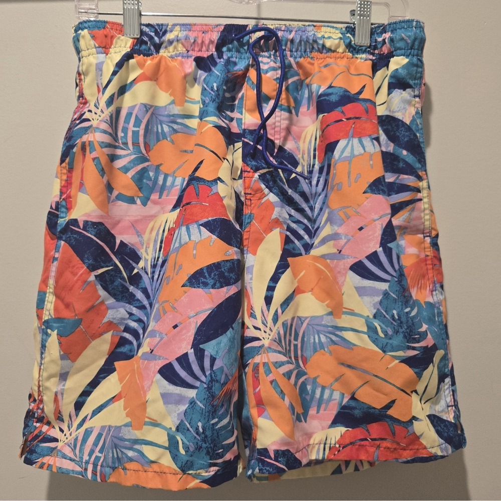 Old Navy Hawaiin swim trunks Mens Medium pockets preppy beach pool shorts Floral